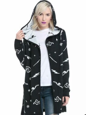 Harry Potter Black and White Hooded Cardigan